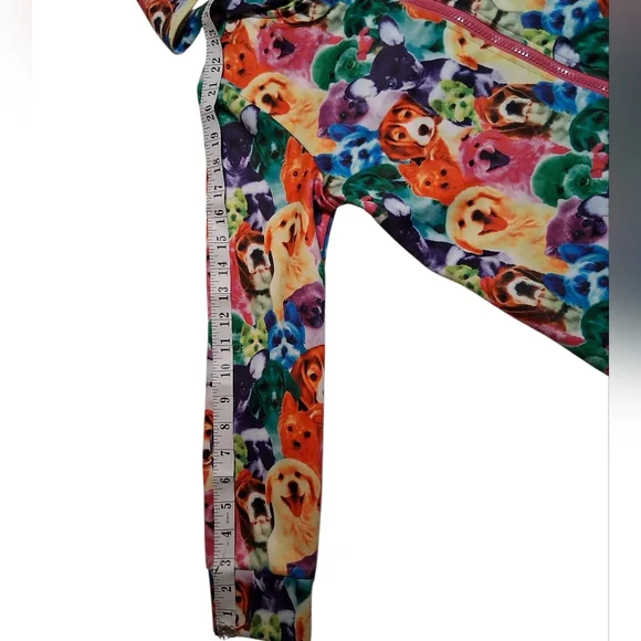 Jxstar Neon Rainbow Dogs - Zip-Up Christmas Holiday Hoodie Size 150 (10–11Y) - Picture 7 of 7
